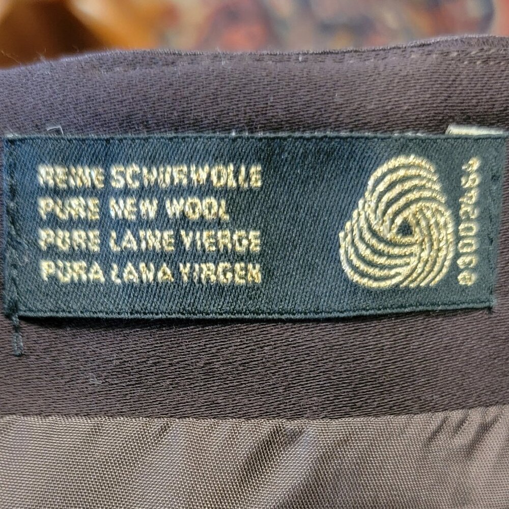 VINTAGE BROWN ESCADA PENCIL SKIRT size 42 -us size 6 - Picture 7 of 7